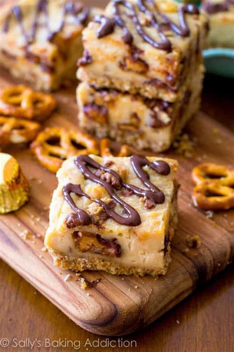 Peanut Butter Cup Pretzel Cheesecake Bars Sallys Baking Addiction