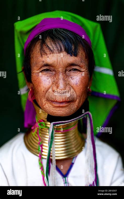 A Portrait Of A Woman From The Kayan Long Neck Minority Group Pan