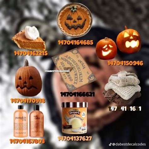 Pin By On Bloxburg Fall Decal Halloween Decals Pumpkin