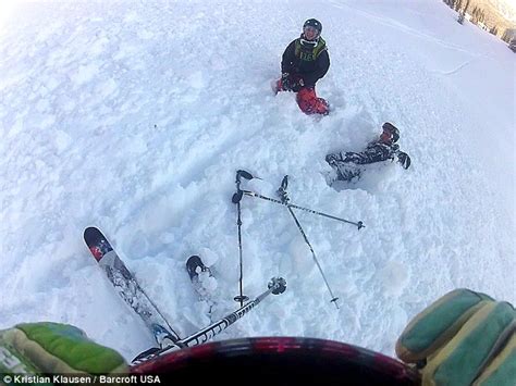 Caught On Film How Off Piste Skiers Dodged Death As Avalanche Almost