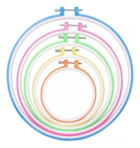 Kit Bastidores Plásticos Ajustáveis 5 Tamanho P Bordado Parcelamento Sem Juros