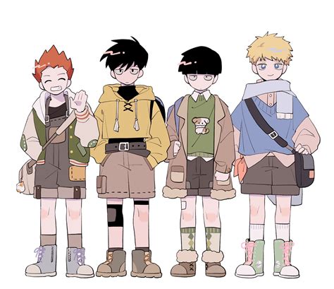 Kageyama Shigeo Kageyama Ritsu Hanazawa Teruki And Suzuki Shou Mob