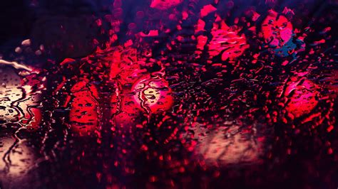 Fondos De Pantalla Lluvia Rojo Gotas De Agua Noche Agua En El