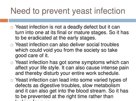 Yeast infection prevention