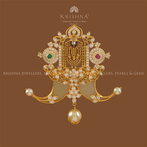 Lord Balaji Gold Pendant – Krishna Jewellers Pearls and Gems