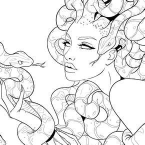 Adult Coloring Page Medusa Etsy Kleurplaten Tatoeage Idee N