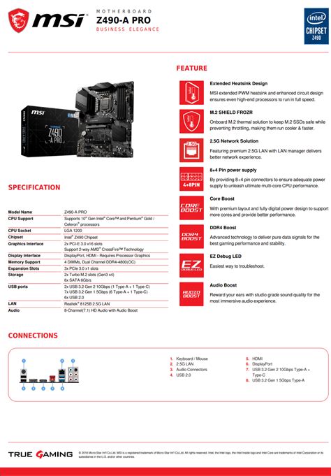MSI Z490 A-PRO Motherboard - PCD International