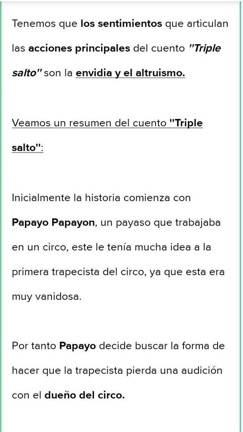 B Identifico El Sentimiento Que Articula Las Accio Nes De Este Cuento