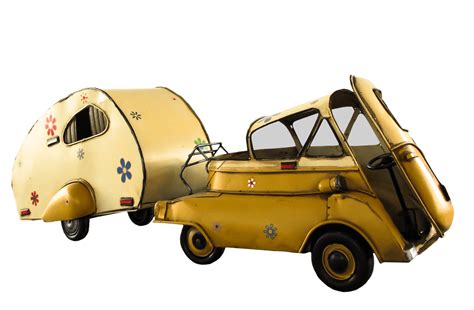 Peque O Coche De Epoca Con Camper Vista Lateral Png Transparente Stickpng