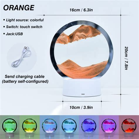 Dropship Creative Rgb D Moving Sand Art Night Light Quicksand Painting