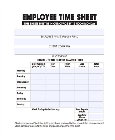 34 Free Timesheet Templates Free And Premium Templates