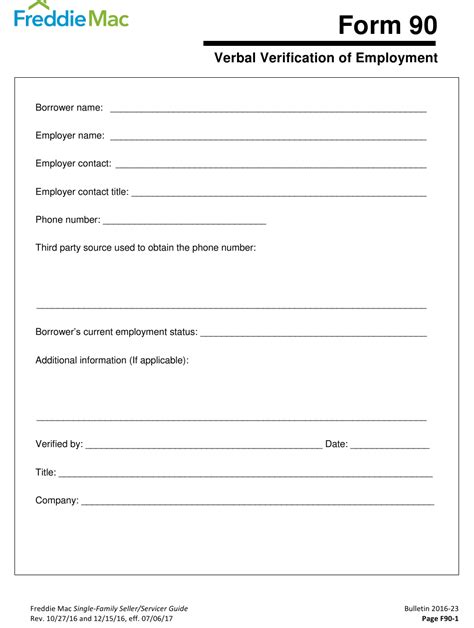 Verbal Verification Of Employment Form Pdf Employment Form