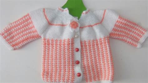 Tuto tricot brassière cardigan gilet bébé aux rangs raccourcis 0 6