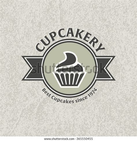 Cupcake Bakery Logo Template Twotone Version Stock Vector Royalty Free