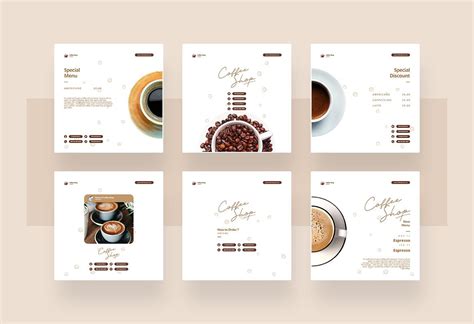 Coffee Shop Instagram Post And Story Template On Yellow Images Creative