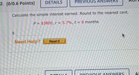 Solved Calculate The Simple Interest Earned Round To The Chegg