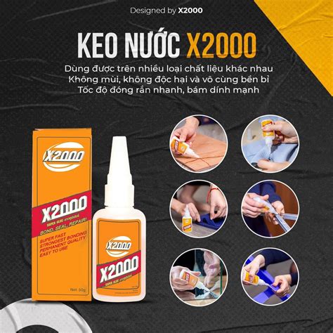 Keo Nước Hồ Dán Đa Năng X2000 Siêu Dính Keo Dán Đa Năng Dán Gỗ Dán