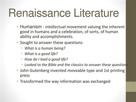 PPT - Renaissance Literature PowerPoint Presentation, free download ...