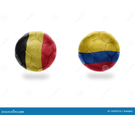 Football Balls With National Flags Of Uruguay And England Royalty Free