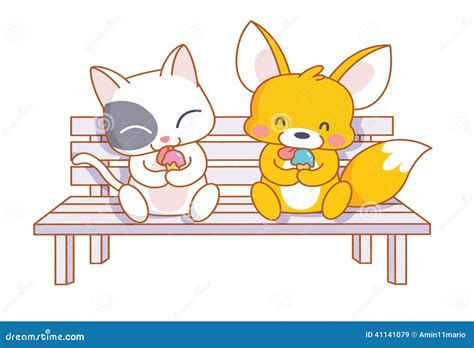 Cartoon Cat and Squirrel Sitting in a Chair Stock Illustration - Illustration of clip, animals ...