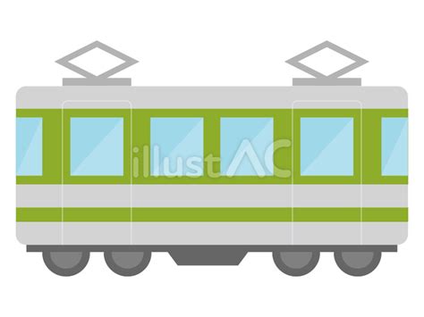 乗り物・灰色と緑の電車イラスト - No: 23886071｜無料イラスト・フリー素材なら「イラストAC」