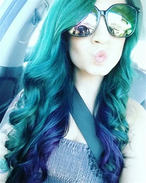 Mermaid Hair Joico Intensity Mermaid Blue Mixed With Peacock Green And Amythyst Purple On The