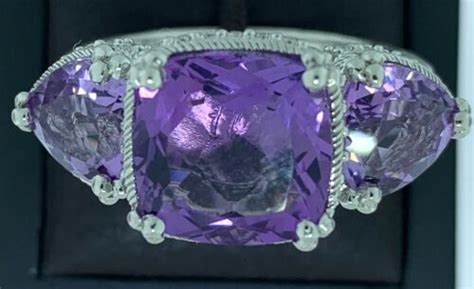 Stone Amethyst Ct Ss Diamonique Ring By Judith Ripka Size Ebay