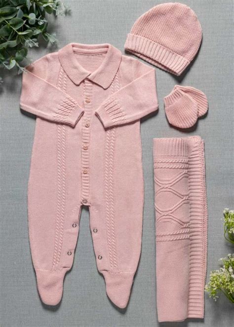 Sa Da De Maternidade Tricot Tran Ado Rosa Ropek Moda Beb