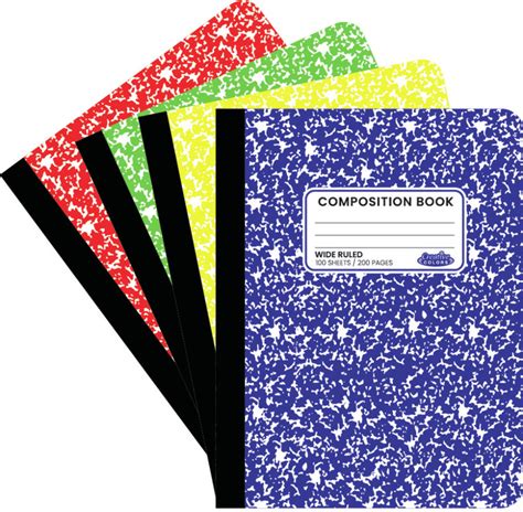 Composition Book Wide Ruled 100 Sheets Assorted Colors