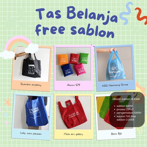 Jual Tas Supermarket Tas Belanja Lipat Sablon Tas Baggu Tas Belanja