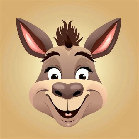 Premium Photo Cartoon Donkey Face 2d Clipart Design