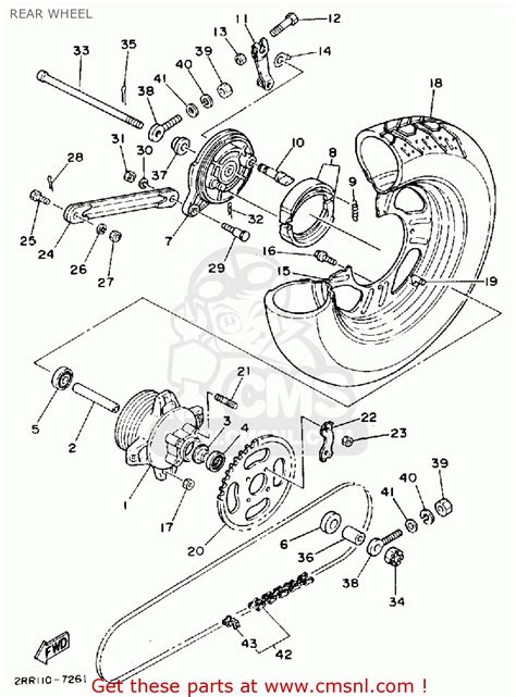 Yamaha Ysr50 1992 N Usa Rear Wheel Buy Original Rear Wheel Spares Online