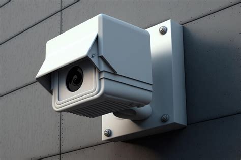 Premium AI Image | Close up of security camera on modern building wall ...