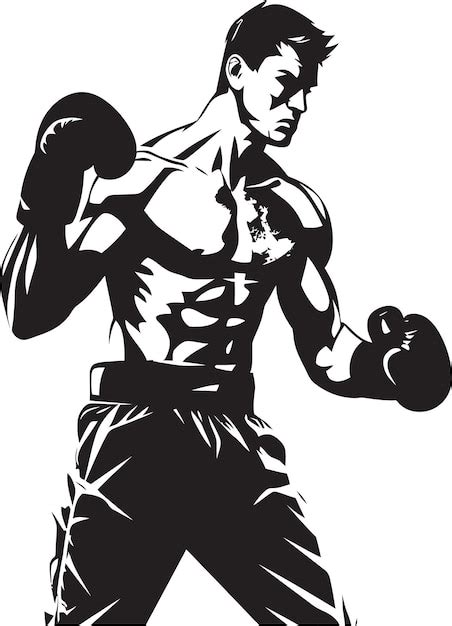 Un Dibujo De Un Hombre Con Guantes De Boxeo Vector Premium