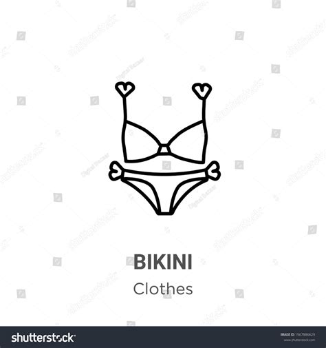 Bikini Outline Vector Icon Thin Line Stock Vector Royalty Free Shutterstock