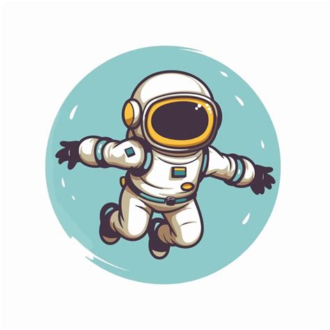 Astronauta en traje espacial Ilustración vectorial en fondo blanco