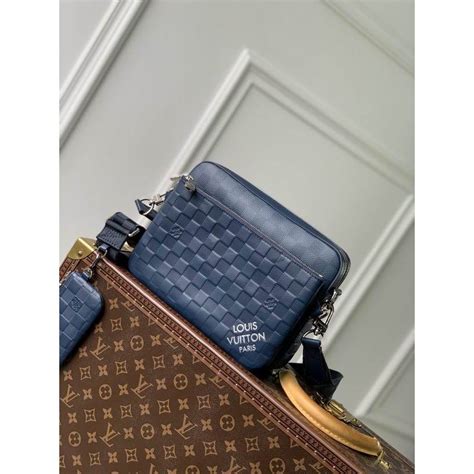 Louis Vuitton Mens Shoulder Bag Canvas Checkerboard Print Shopee