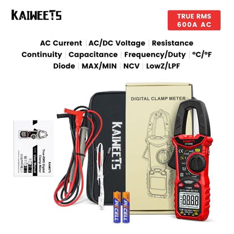 Kaiweets Ac Dc Digital Clamp Meter Multimeter Pinza Amperimetrica True