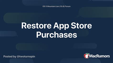 Restore App Store Purchases Macrumors Forums