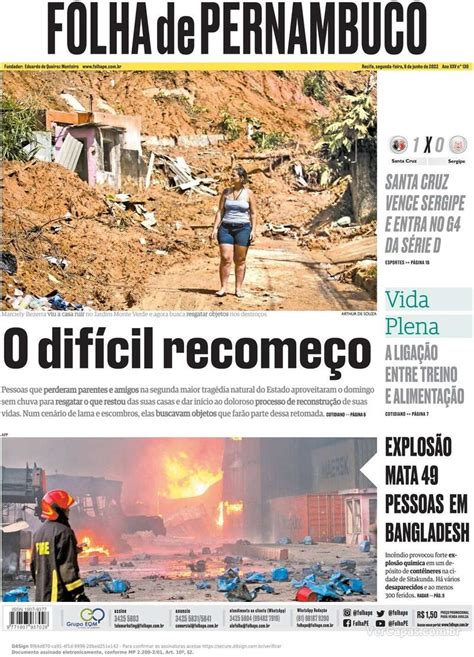 Capa Folha De Pernambuco Segunda 1 De Julho De 2019