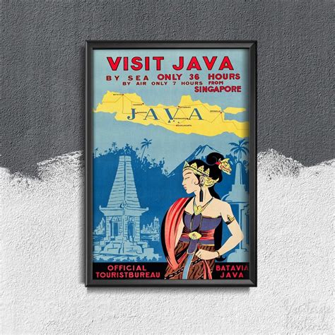 Java Indonesia Travel Poster Retro Poster Modern Print Travel Print