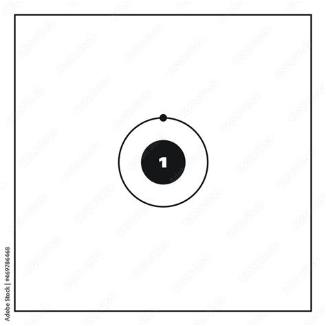 Bohr Model Representation Of The Hydrogen Atom Number 1 And Symbol H Conceptual Vector