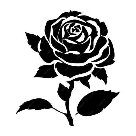 Premium Vector A Rose Vector Silhouette Rose Vector Illustration Black Color