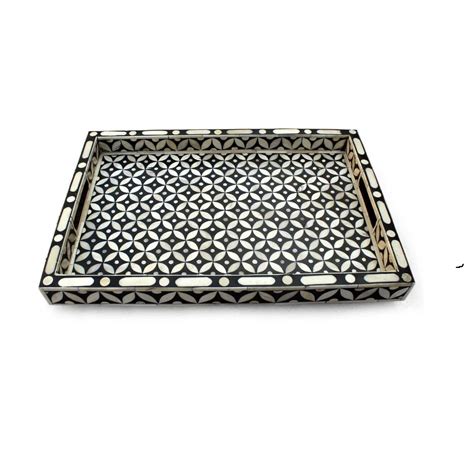 Top Quality Bone Inlay Desert Fruit Serving Tray Rectangular Shape