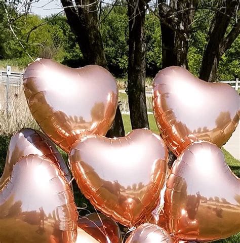 Rose Gold Heart Shaped Foil Balloon Balloon Decoration Baby Etsy