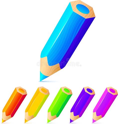 Bright Colored Pencils Vector Set Stock Vector Illustration Of Color