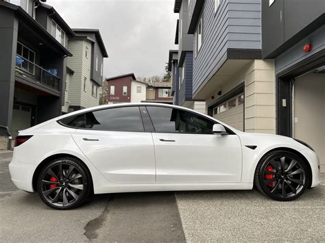 2020 Model 3 Performance White On White Before And After Pics Tesla Motors Club