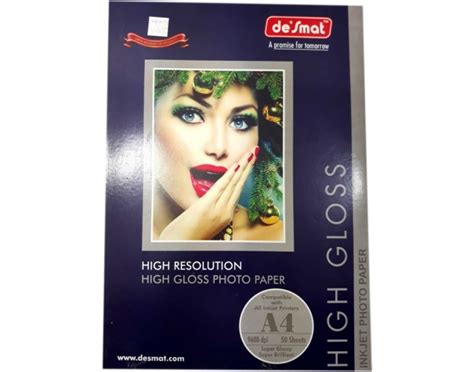 Desmat Inkjet Photo Paper 130 Gsm A4 50 Sheets Glossy Paper