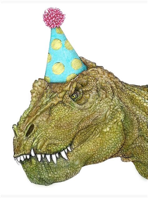 Handmade TRex Tyrannosaurus Rex Blank Inside Happy Birthday Party Hat