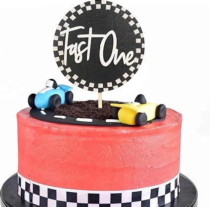 Amazon Fast One Race Car St Birthday Cake Topper Checkered Flag